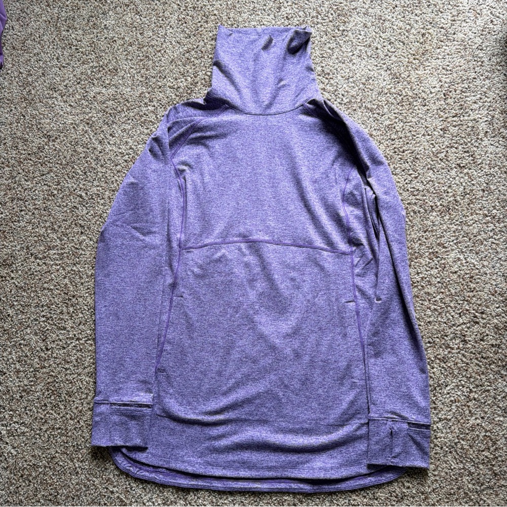Duluth Trading Purple Plushcious Funnelneck Tunic Women’s Med Thumb Holes Mitts